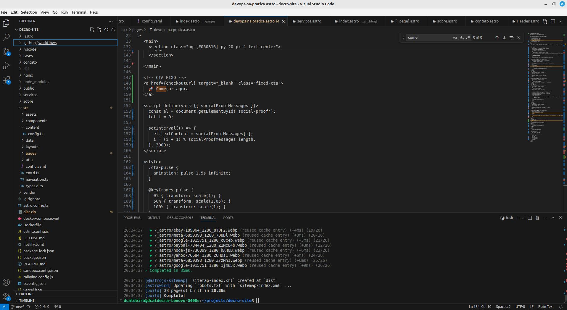 Código DevOps no VS Code